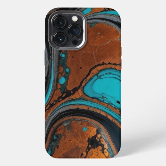 銅(ターコイズ抽象芸術) iPhoneケース (裏面)
