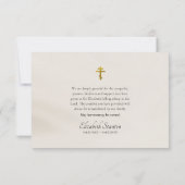 銅、ダークブルーのボホ花オーソドックス葬儀 サンキューカード (裏面)