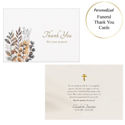 銅、ダークブルーのボホ花オーソドックス葬儀 サンキューカード