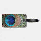 銅/ティール(緑がかった色)/青ピーコックフェザー ラゲッジタグ (裏面横)