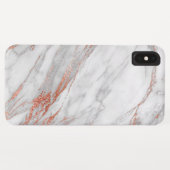 銅 | フェミニンなローズゴールドと白のモノグラム Case-Mate iPhoneケース (裏面(横))