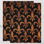 銅&ブラック(紋章の)フラ・ダ・リスクラップブック紙 (正面/裏面)