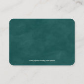 銅、ベージュ、および暗いティール(緑がかった色)の結婚カラーパレット エンクロージャーカード (裏面)