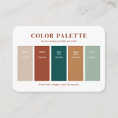 銅、ベージュ、および暗いティール(緑がかった色)の結婚カラーパレット エンクロージャーカード (正面)