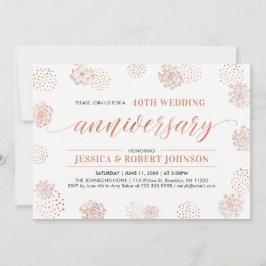 銅 |モダンフローラ40結婚周年記念 招待状