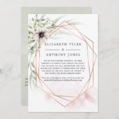 銅 ユーカリ 幾何学的な形の縮小したゲストリスト 案内状 (正面/裏面)