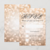 銅《写真》ぼけ味ライトエレガントなウェディングRSVP 出欠カード (正面/裏面)