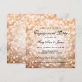 銅《写真》ぼけ味ライトエレガント婚約パーティ 招待状 (正面/裏面)