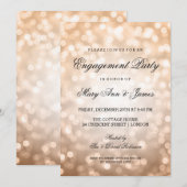 銅《写真》ぼけ味ライトエレガント婚約パーティ 招待状 (正面/裏面)