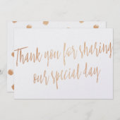 銅「特別な日をお過ごし頂き有難う」 サンキューカード (正面/裏面)