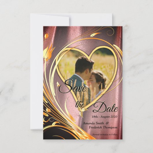 銅/真鍮サテン&グラフィックフラワー セーブザデート (正面)