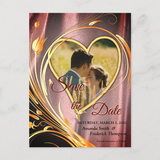 銅/真鍮サテン&グラフィックフラワー 案内ポストカード (正面)