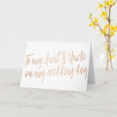 銅"私の結婚式の日に私の叔母と叔父に" カード (黄色い花)