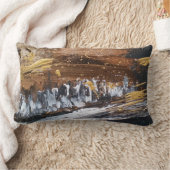 銅、金ゴールド、灰色、白く長い抽象美術の枕 ランバークッション (ブランケット)