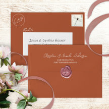 銅、錆び事前にアドレス指定された5x7 Monogram結婚の