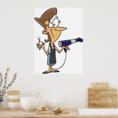 鋏つき美容師 ポスター (キッチン)