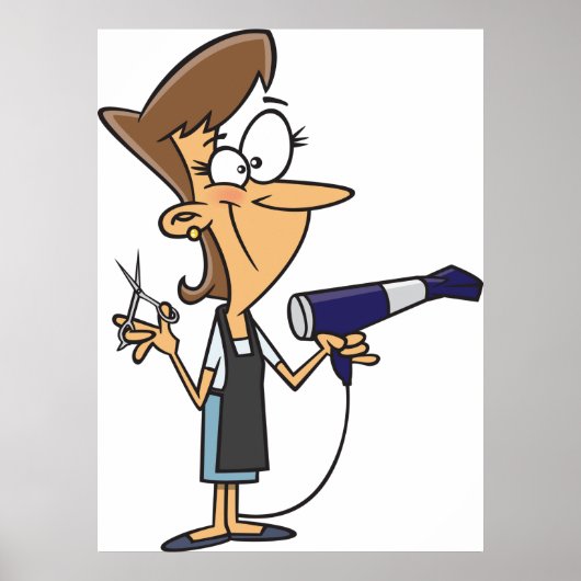 鋏つき美容師 ポスター (正面)