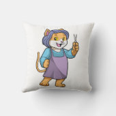 鋏で使う理容師としての猫 クッション (裏面)