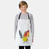 鋏で理容師になるホットドッグ エプロン (着用した状態)