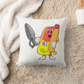 鋏で理容師になるホットドッグ クッション (ブランケット)