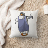 鋏で理容師をするペンギン クッション (ブランケット)