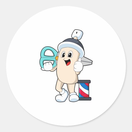 鋏で美容師に使う散髪 ラウンドシール (正面)