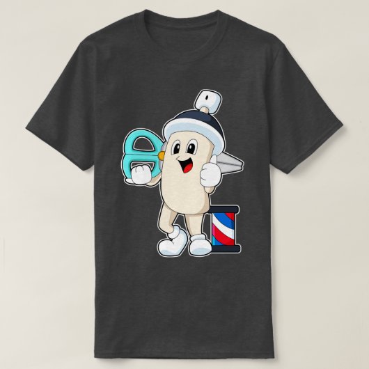鋏で美容師に使う散髪 Tシャツ (デザイン正面)