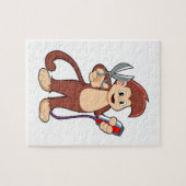 鋏と剃刀で美容師として猿 ジグソーパズル (横)