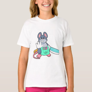 鋏と櫛で美容師としてマウス Tシャツ