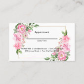 鋏と櫛 | ピンク色の花 予約カード (裏面)