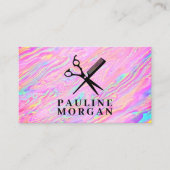 鋏と櫛 |ホログラフィック虹色 名刺 (正面)