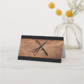 鋏と櫛 |木材 予約カード (正面)