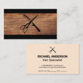 鋏と櫛 |木材 予約カード (正面/裏面)