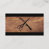 鋏と櫛 |木材 予約カード (正面)