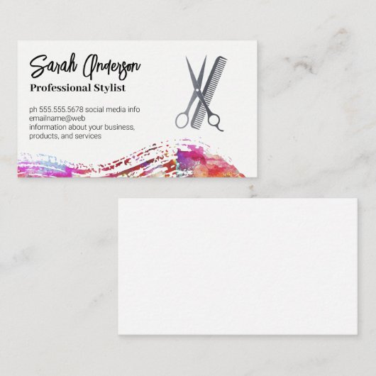 鋏と櫛 |美容師 名刺 (正面/裏面)