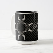 鋭いエッジモノグラムの曲面 ツートーンマグカップ (正面左)