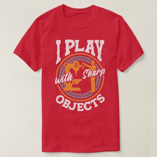 鋭いオブジェクトで遊Cnc加工I Tシャツ (デザイン正面)