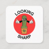 鋭いサボテンのパンを見て スクエア名刺 (裏面)