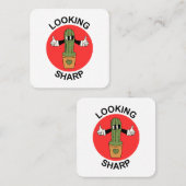 鋭いサボテンのパンを見て スクエア名刺 (正面/裏面)