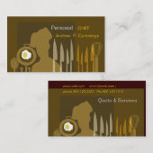 鋭いナイフの料理用の歓喜を調理している食糧シェフ 名刺 (正面/裏面)