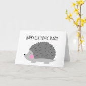 鋭いパーソナライズされたヘッジホッグ誕生日カード カード (黄色い花)