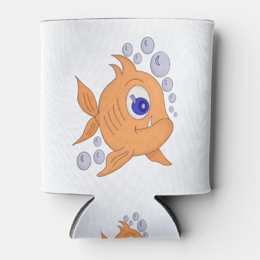 鋭い歯の魚 缶クーラー (正面)