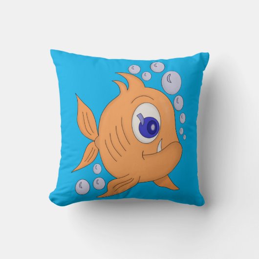 鋭い歯を持つ魚 クッション (正面)
