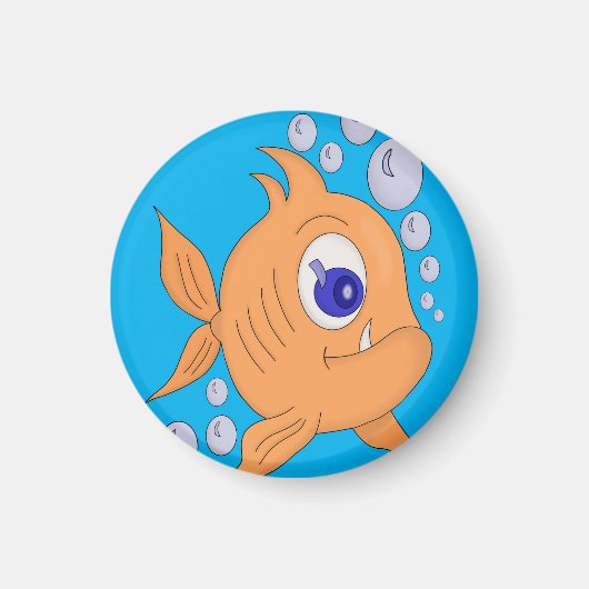 鋭い歯を持つ魚 マグネット (正面)