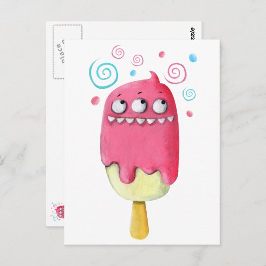 鋭い歯モンスターアイスクリームポップシクル ポストカード (正面/裏面)