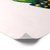 鋭い目で |赤面ピンクマーブルとサボテン ポスター (角)