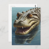鋭い目の野生動物を持つ激しいワニ ポストカード (正面/裏面)