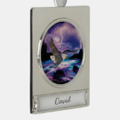 鋭い禿鷲 シルバープレートバナーオーナメント (右)