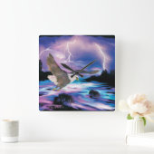 鋭い禿鷲 スクエア壁時計 (ホーム)