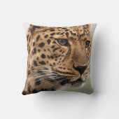 鋭い緑の目をしたヒョウ クッション (裏面)